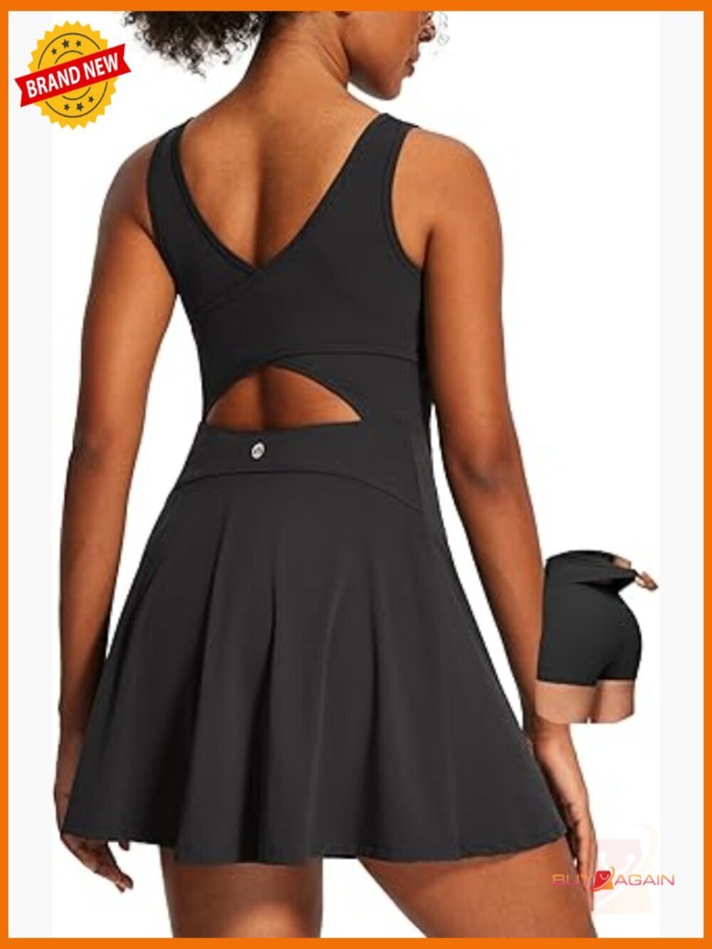 Athletic Dress with Shorts Underneath for Tennis Golf Workout Sleeveless